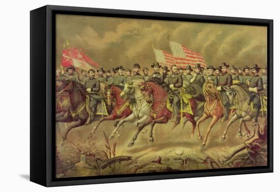 Grant and His Officers-E. Boell-Framed Premier Image Canvas