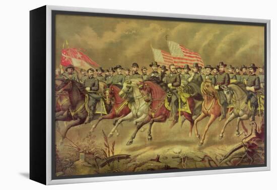 Grant and His Officers-E. Boell-Framed Premier Image Canvas