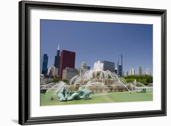 Grant Park, Chicago's Magnificent Mile Skyline, Chicago, Illinois-Cindy Miller Hopkins-Framed Photographic Print