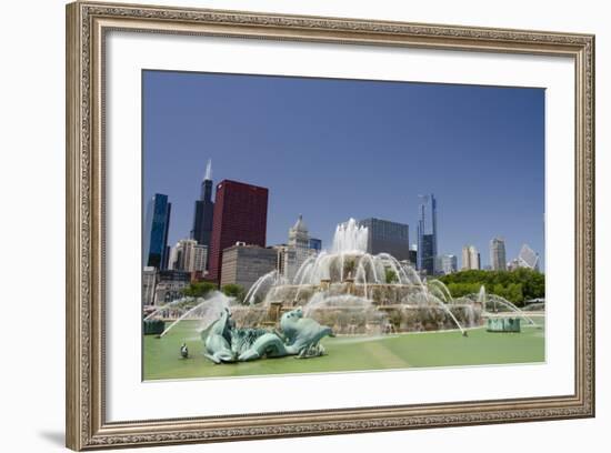 Grant Park, Chicago's Magnificent Mile Skyline, Chicago, Illinois-Cindy Miller Hopkins-Framed Photographic Print