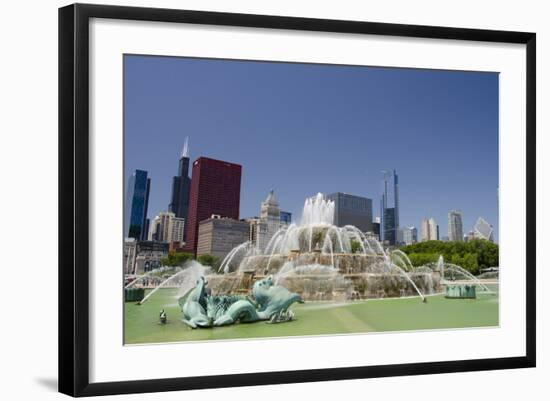 Grant Park, Chicago's Magnificent Mile Skyline, Chicago, Illinois-Cindy Miller Hopkins-Framed Photographic Print