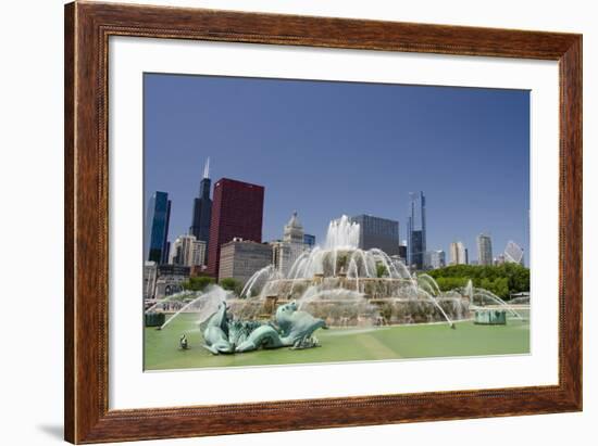 Grant Park, Chicago's Magnificent Mile Skyline, Chicago, Illinois-Cindy Miller Hopkins-Framed Photographic Print