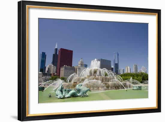 Grant Park, Chicago's Magnificent Mile Skyline, Chicago, Illinois-Cindy Miller Hopkins-Framed Photographic Print