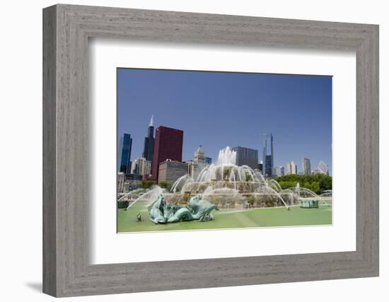 Grant Park, Chicago's Magnificent Mile Skyline, Chicago, Illinois-Cindy Miller Hopkins-Framed Photographic Print