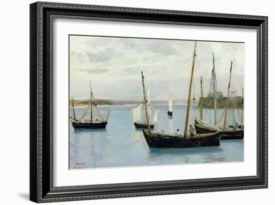 Granville, Fishing Boats, C.1860-Jean-Baptiste-Camille Corot-Framed Giclee Print