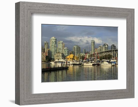 Granville Island, Vancouver and skyline, Vancouver, British Columbia, Canada, North America-Richard Cummins-Framed Photographic Print