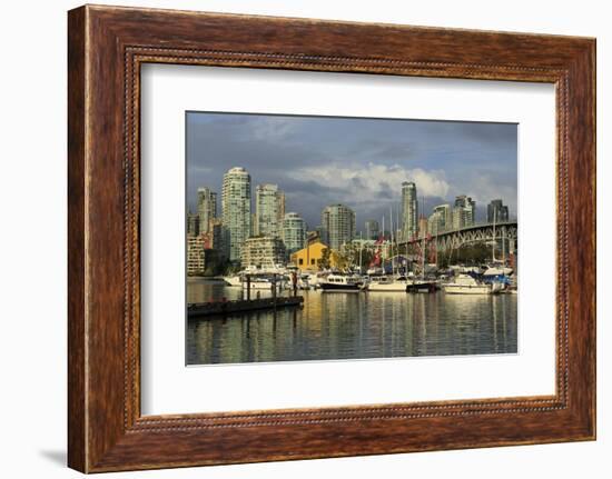 Granville Island, Vancouver and skyline, Vancouver, British Columbia, Canada, North America-Richard Cummins-Framed Photographic Print