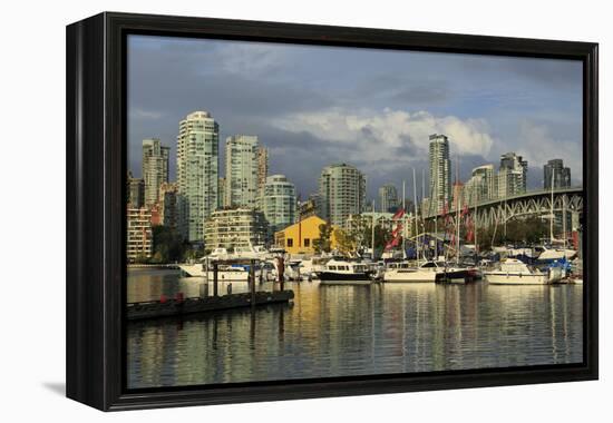 Granville Island, Vancouver and skyline, Vancouver, British Columbia, Canada, North America-Richard Cummins-Framed Premier Image Canvas
