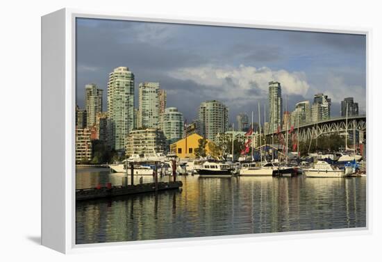 Granville Island, Vancouver and skyline, Vancouver, British Columbia, Canada, North America-Richard Cummins-Framed Premier Image Canvas