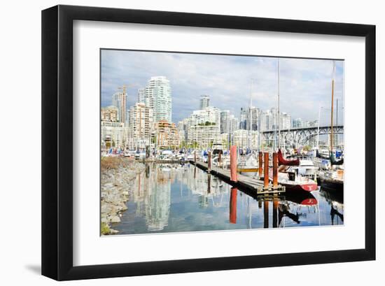 Granville Isld Harbor Vancouver-null-Framed Art Print