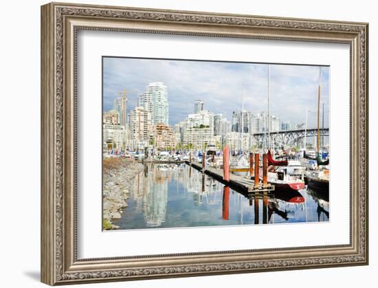 Granville Isld Harbor Vancouver-null-Framed Art Print