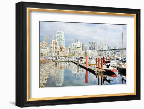 Granville Isld Harbor Vancouver-null-Framed Art Print