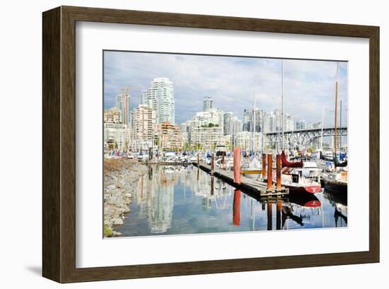 Granville Isld Harbor Vancouver-null-Framed Art Print