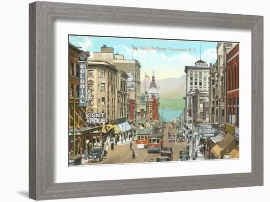 Granville Street, Vancouver, British Columbia-null-Framed Art Print