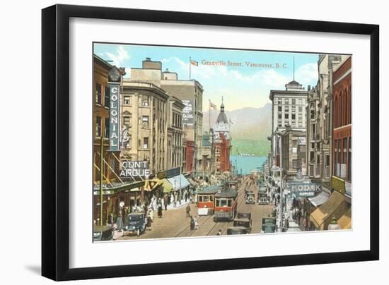 Granville Street, Vancouver, British Columbia-null-Framed Art Print