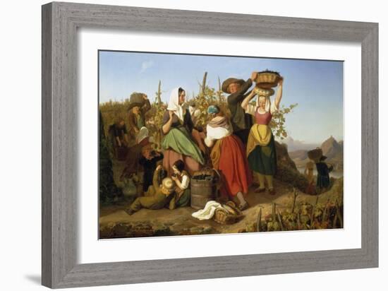 Grape Harvest, 1842-Adolf Richter-Framed Giclee Print