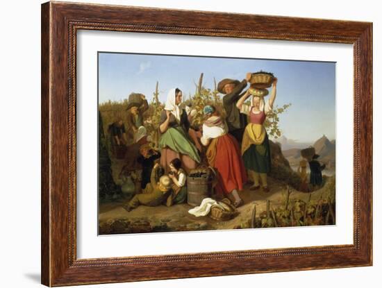 Grape Harvest, 1842-Adolf Richter-Framed Giclee Print