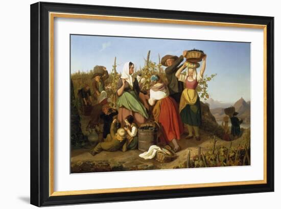 Grape Harvest, 1842-Adolf Richter-Framed Giclee Print