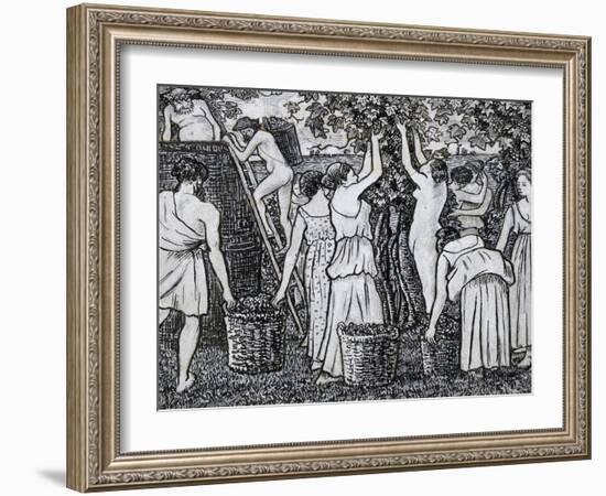 Grape Harvest-Camille Pissarro-Framed Giclee Print