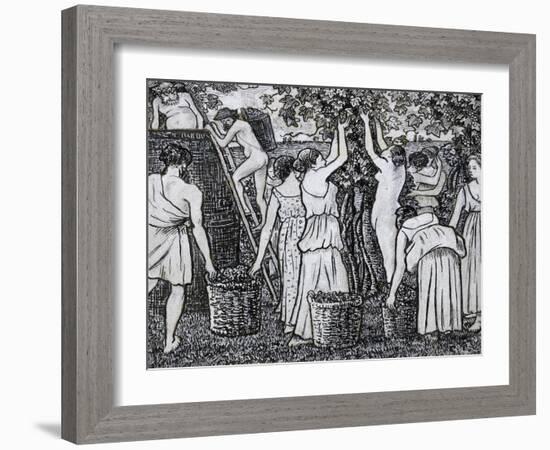 Grape Harvest-Camille Pissarro-Framed Giclee Print