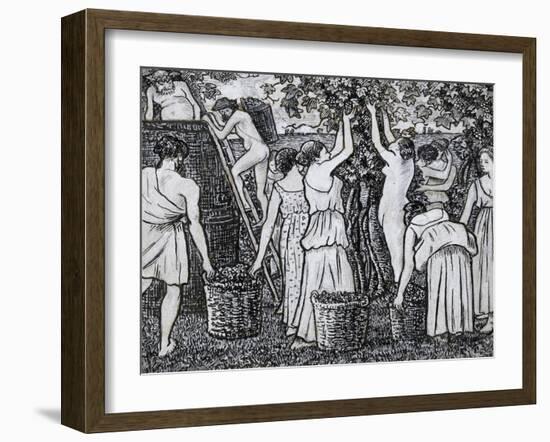 Grape Harvest-Camille Pissarro-Framed Giclee Print