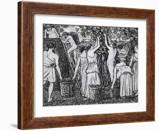 Grape Harvest-Camille Pissarro-Framed Giclee Print