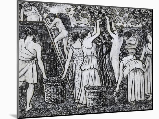 Grape Harvest-Camille Pissarro-Mounted Giclee Print