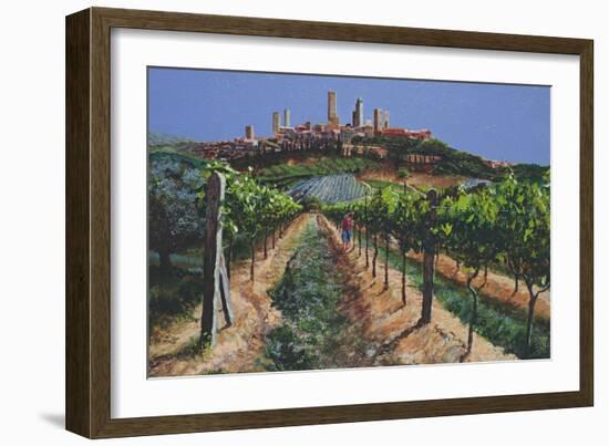 Grape Vines, San Gimignano, Tuscany, 1998-Trevor Neal-Framed Giclee Print