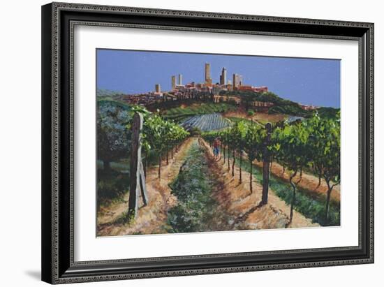 Grape Vines, San Gimignano, Tuscany, 1998-Trevor Neal-Framed Giclee Print