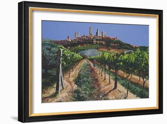 Grape Vines, San Gimignano, Tuscany, 1998-Trevor Neal-Framed Giclee Print