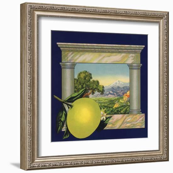 Grapefruit and Orchard - Citrus Crate Label-Lantern Press-Framed Art Print