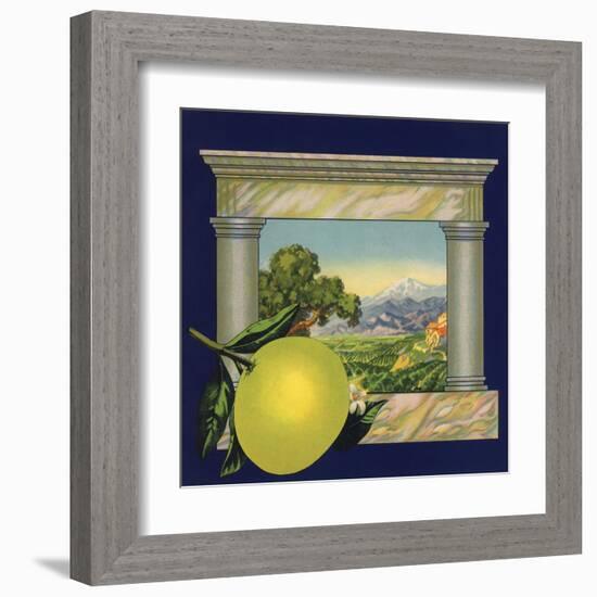 Grapefruit and Orchard - Citrus Crate Label-Lantern Press-Framed Art Print