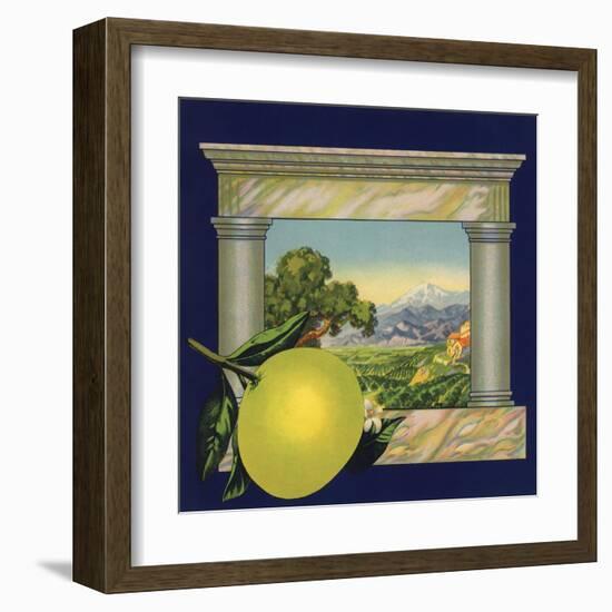 Grapefruit and Orchard - Citrus Crate Label-Lantern Press-Framed Art Print