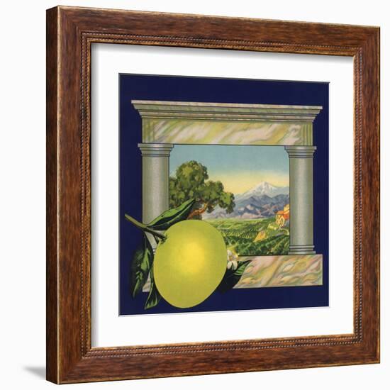 Grapefruit and Orchard - Citrus Crate Label-Lantern Press-Framed Art Print