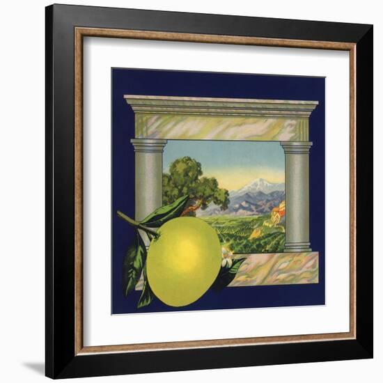 Grapefruit and Orchard - Citrus Crate Label-Lantern Press-Framed Art Print