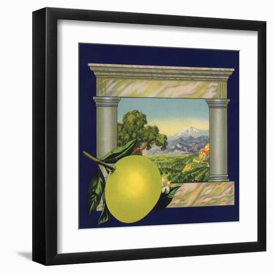 Grapefruit and Orchard - Citrus Crate Label-Lantern Press-Framed Art Print