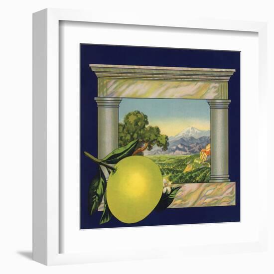 Grapefruit and Orchard - Citrus Crate Label-Lantern Press-Framed Art Print