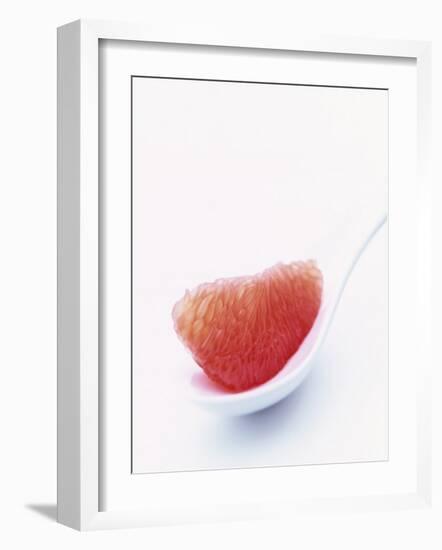 Grapefruit Segment on White Spoon-Peter Medilek-Framed Photographic Print