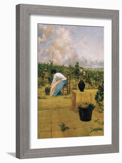 Grapeharvest in Sitges-Joaquim de Miro y Argenter-Framed Art Print