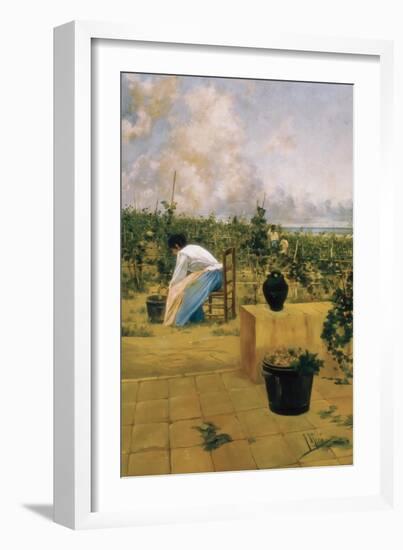 Grapeharvest in Sitges-Joaquim de Miro y Argenter-Framed Art Print