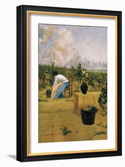 Grapeharvest in Sitges-Joaquim de Miro y Argenter-Framed Art Print