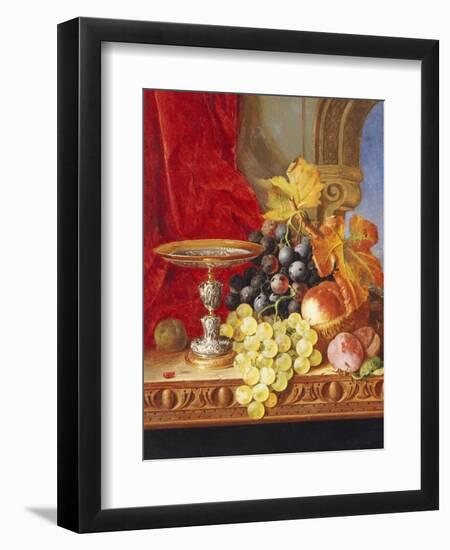 Grapes and a Peach with a Tazza on a Table at a Window-Edward Ladell-Framed Giclee Print