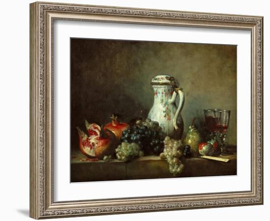 Grapes and Pomegranates-Jean-Baptiste Simeon Chardin-Framed Giclee Print