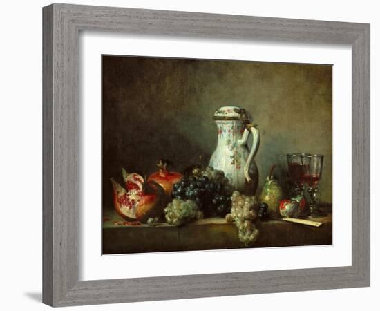 Grapes and Pomegranates-Jean-Baptiste Simeon Chardin-Framed Giclee Print