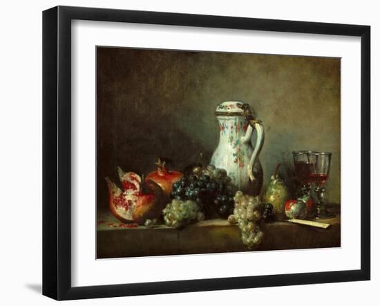 Grapes and Pomegranates-Jean-Baptiste Simeon Chardin-Framed Giclee Print