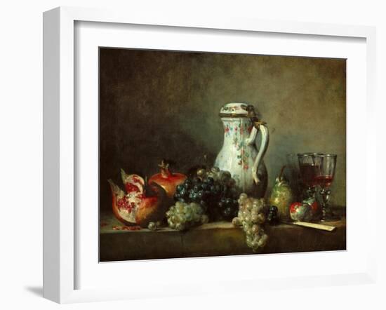 Grapes and Pomegranates-Jean-Baptiste Simeon Chardin-Framed Giclee Print