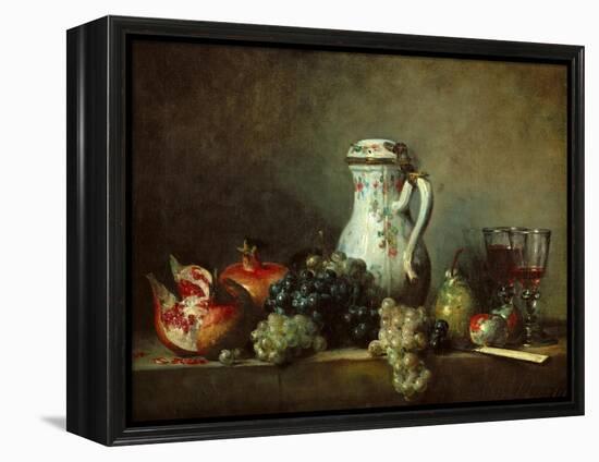 Grapes and Pomegranates-Jean-Baptiste Simeon Chardin-Framed Premier Image Canvas