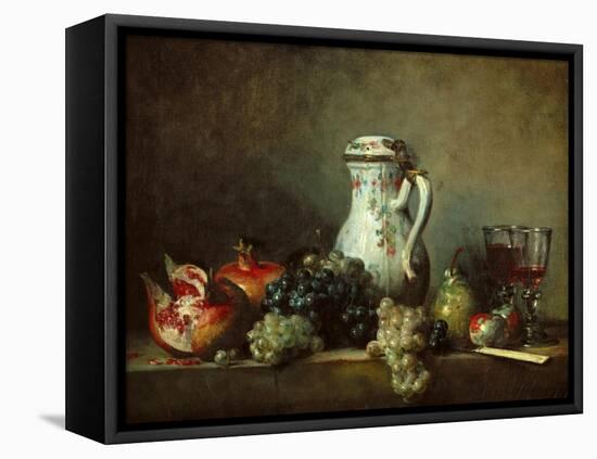 Grapes and Pomegranates-Jean-Baptiste Simeon Chardin-Framed Premier Image Canvas