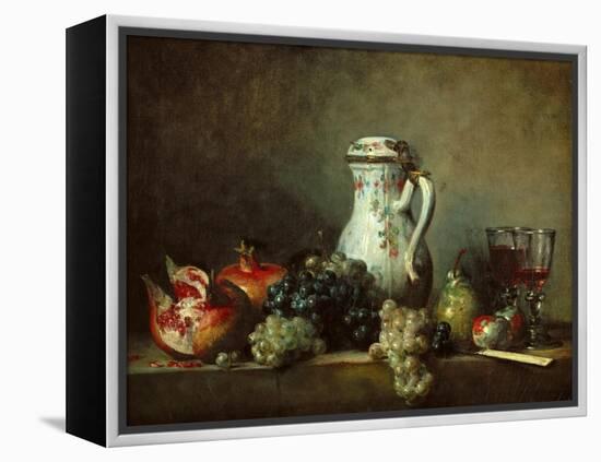 Grapes and Pomegranates-Jean-Baptiste Simeon Chardin-Framed Premier Image Canvas