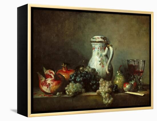 Grapes and Pomegranates-Jean-Baptiste Simeon Chardin-Framed Premier Image Canvas